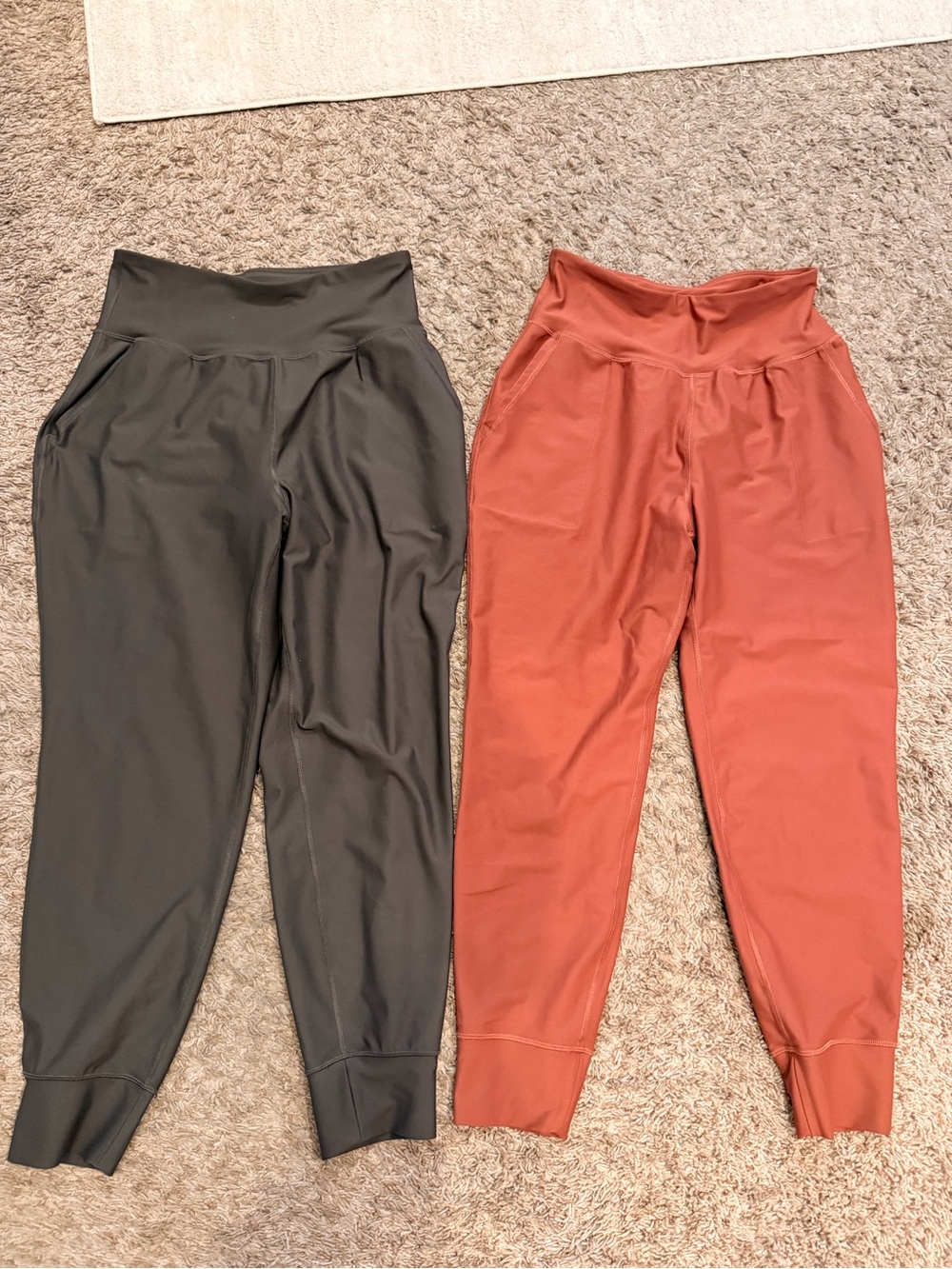 Size L Old Navy High Rise Jogger Bundle Dark Gray and Burnt Orange